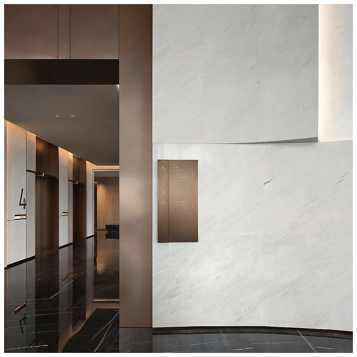 White and Black Marble Tiles For Hilton Hotel Lobby Projects
