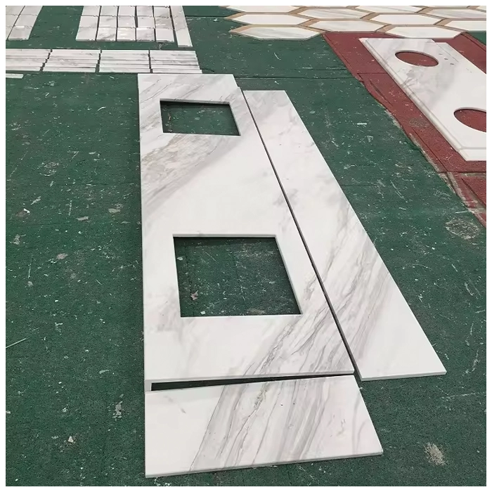 White Marble Bathroom Countertop