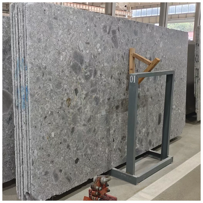 Italian Ceppo Di Gre Marble Leathered Slab