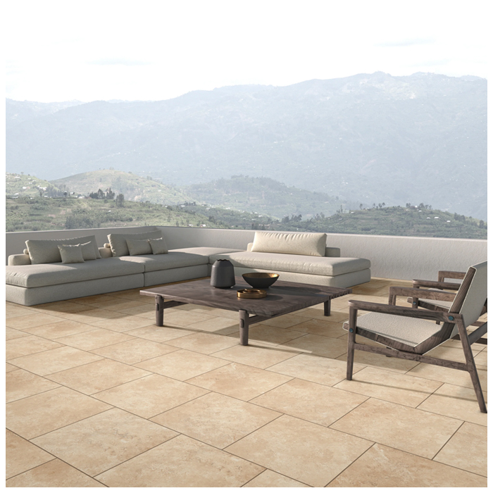 Beige Travertine Patio Floor Tiles Projects MQ STONE