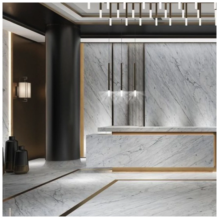 Bianco Carrara Marble Lobby Floor Projects MQ STONE