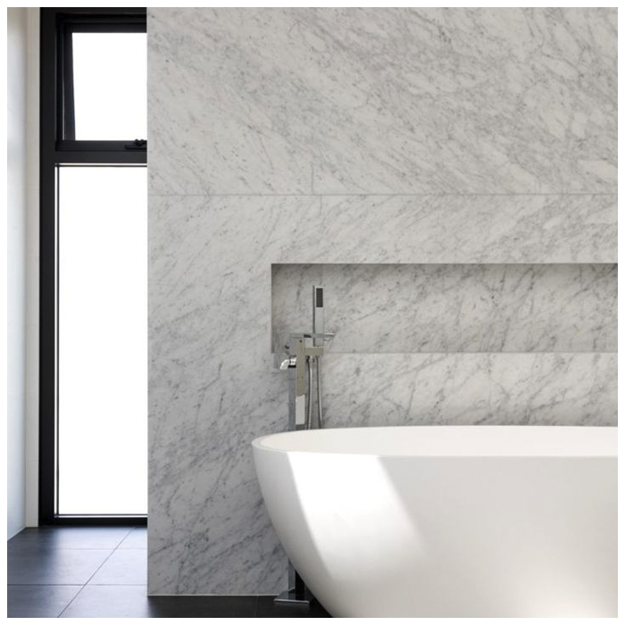 Italian Carrara Marble Bathroom Feature Wall Projects MQ STONE