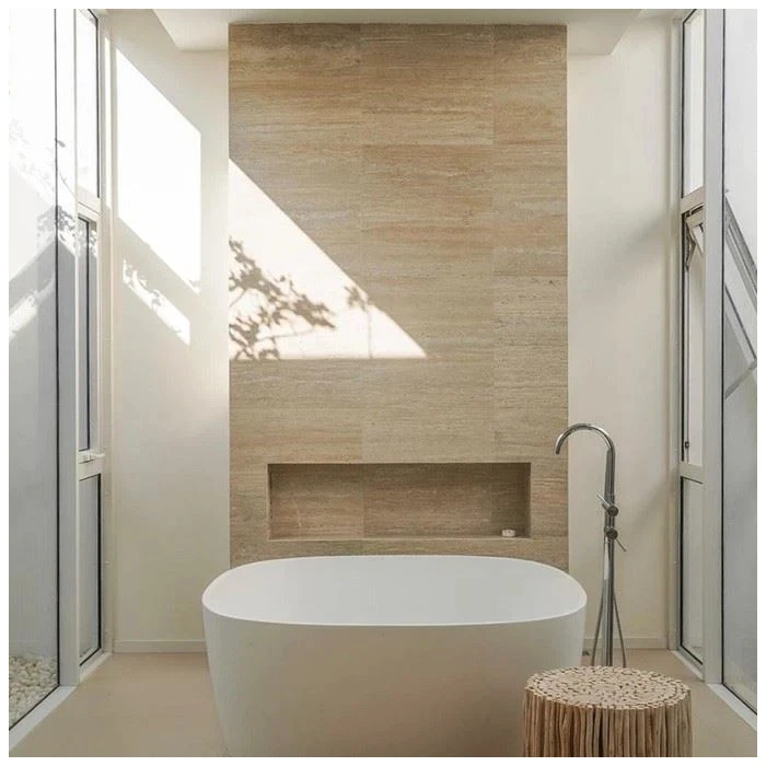 Classic Roman Beige Travertine Bathroom Wall Classic Roman Beige Travertine Bathroom Wall